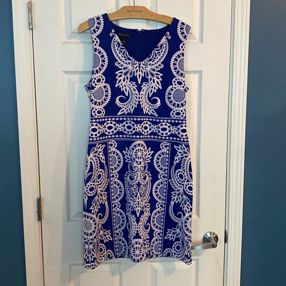 Large INC blue and white sleeveless dress